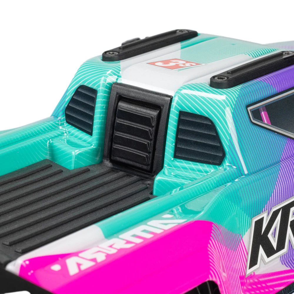 Arrma Mini Kraton 3S BLX 4X4 1/16 Speed Monster Truck (Teal/Pink) ARA2508ST2 - Image 10