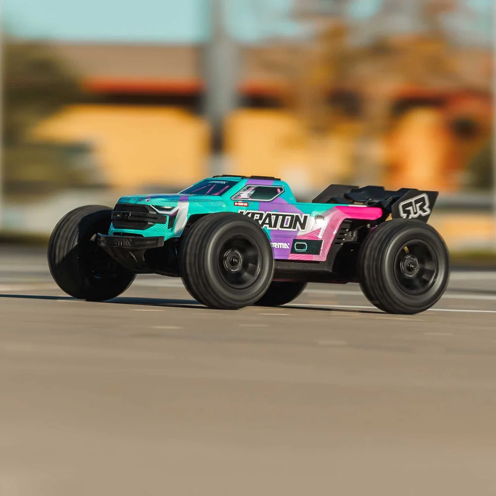 Arrma Mini Kraton 3S BLX 4X4 1/16 Speed Monster Truck (Teal/Pink) ARA2508ST2 - Image 22