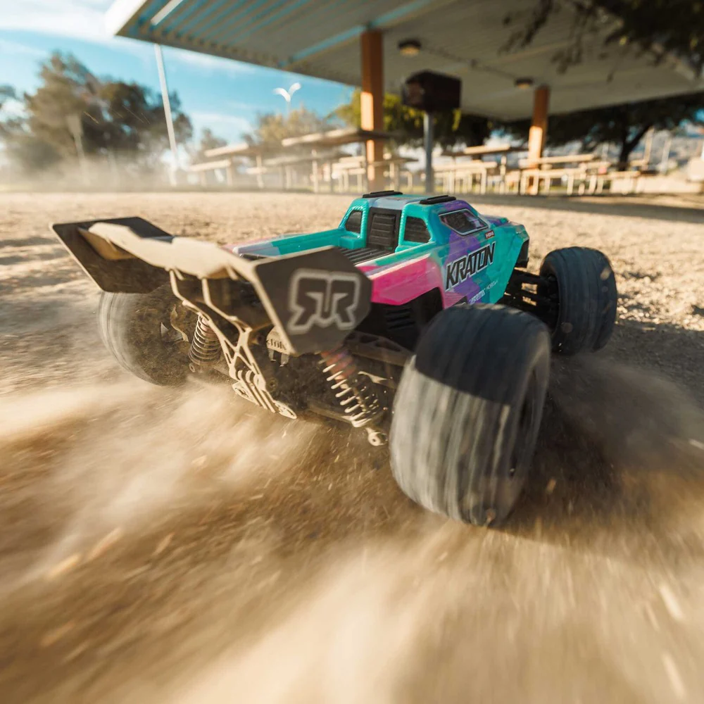 Arrma Mini Kraton 3S BLX 4X4 1/16 Speed Monster Truck (Teal/Pink) ARA2508ST2 - Image 23