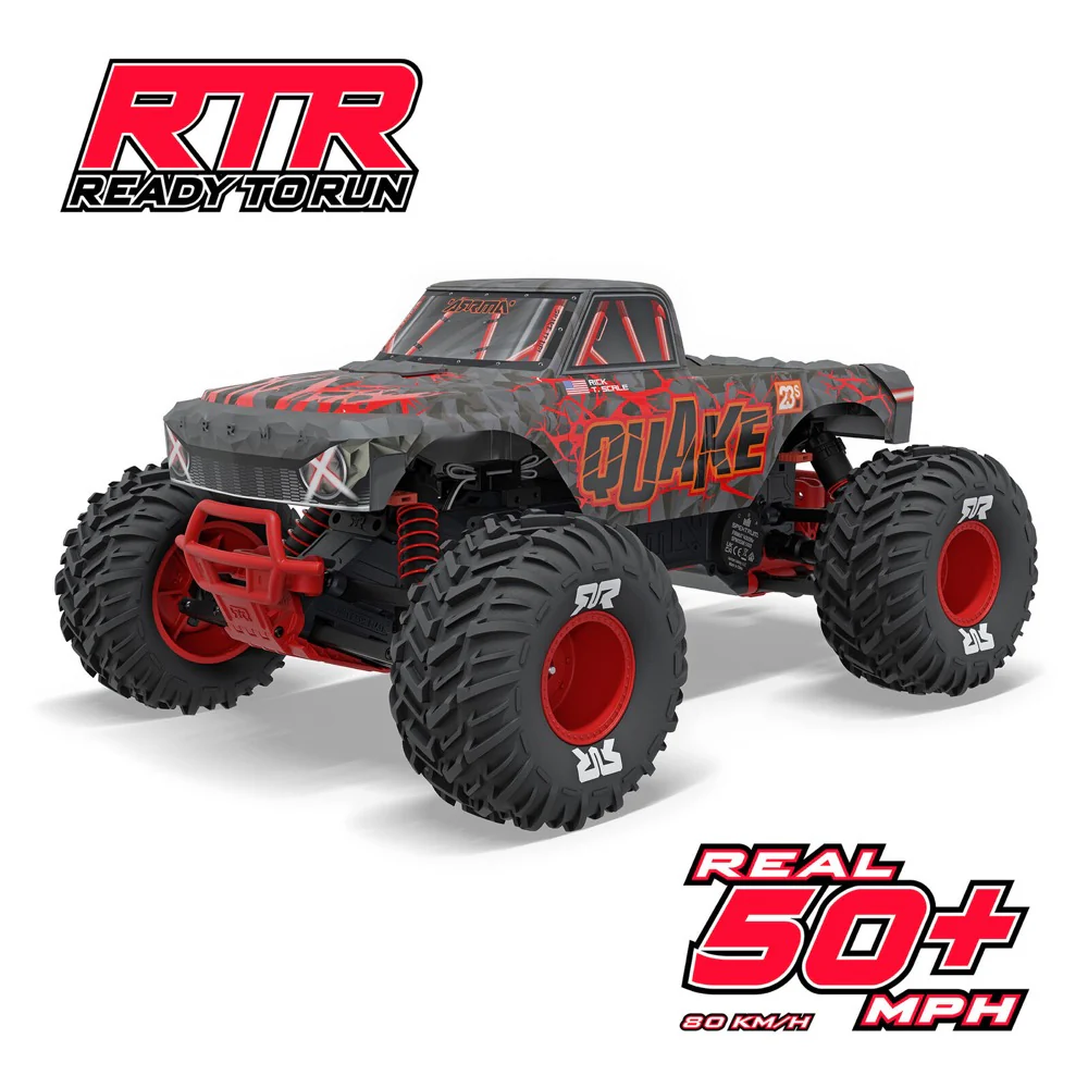 Arrma Quake 223S BLX DSC 1/10 2WD Monster Truck (Red) ARA3537T1 - Image 23