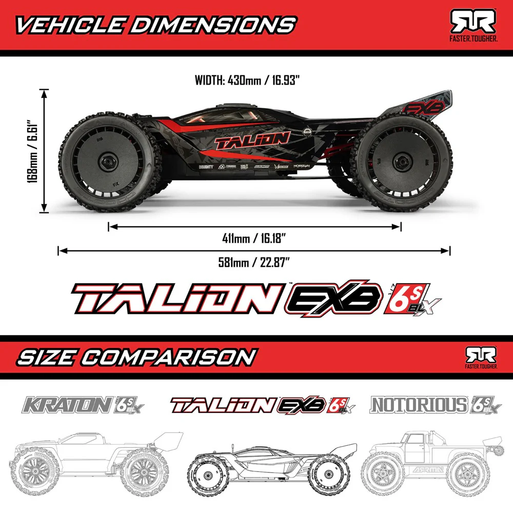 Arrma Talion eXtreme Bash (EXB) 4X4 6S BLX 1/7 Speed Truck - Image 38