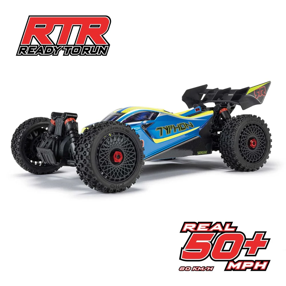 Arrma Typhon 223S DSC 4X4 BLX 1/8 RC Buggy RTR Blue/Yellow ARA4306V4T4 - Image 10