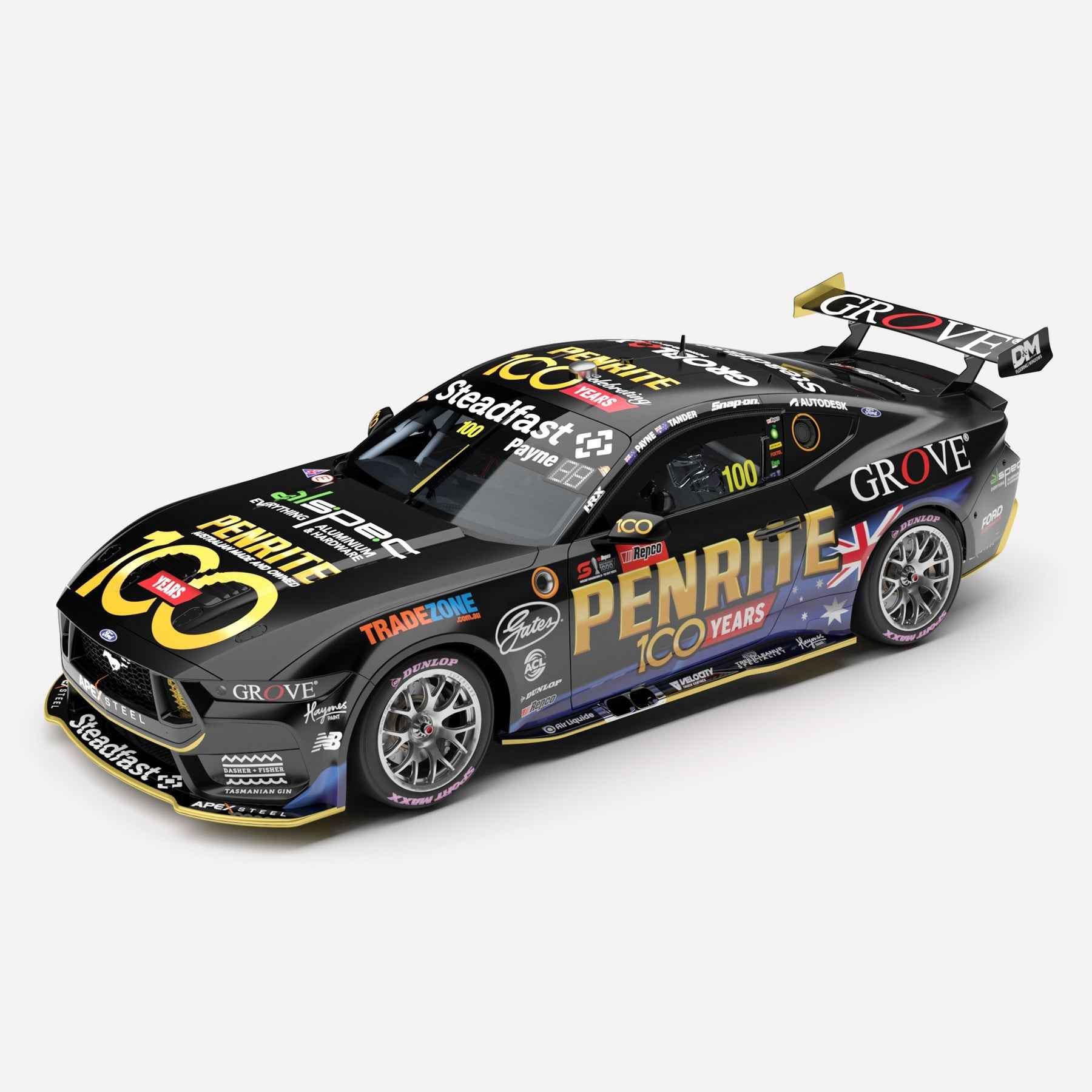 Authentic Collectables ACD43F25BW 1/43 Penrite Racing No.100 Ford Mustang GT 2025 Repco Bathurst 1000 Winner