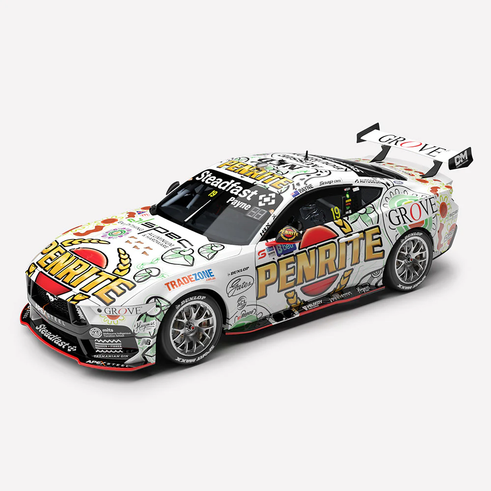 Authentic Collectables ACD18F25Q 1/18 Penrite Racing No.19 Ford Mustang GT 2025 Betr Darwin Triple Crown Indigenous Round