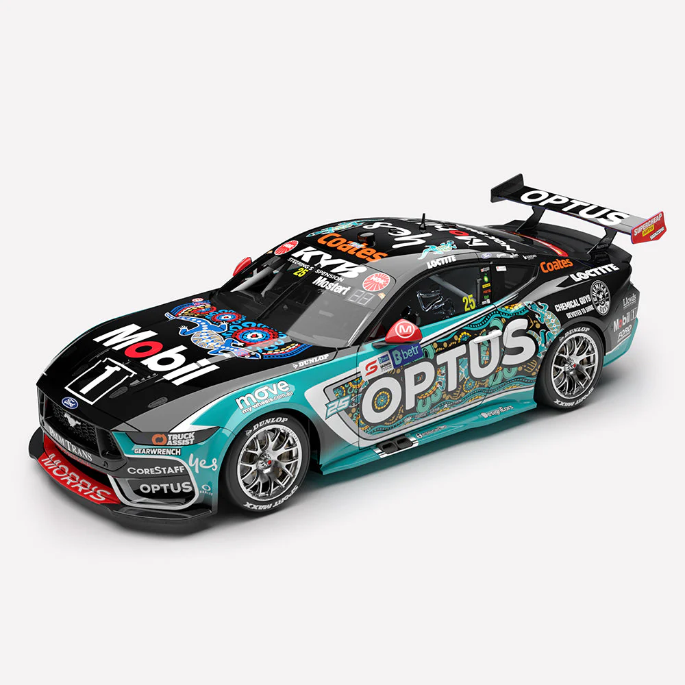 Authentic Collectables ACD18F25V 1/18 Mobil 1 Optus Racing No.25 Ford Mustang GT 2025 Betr Darwin Triple Crown Indigenous Round