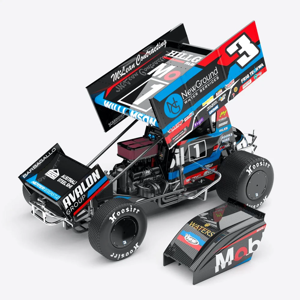 Authentic Collectables ACD18SC25F 1/18 Williamson Motorsport No.3 Sprintcar 2024 High Limits International Perth - Image 3