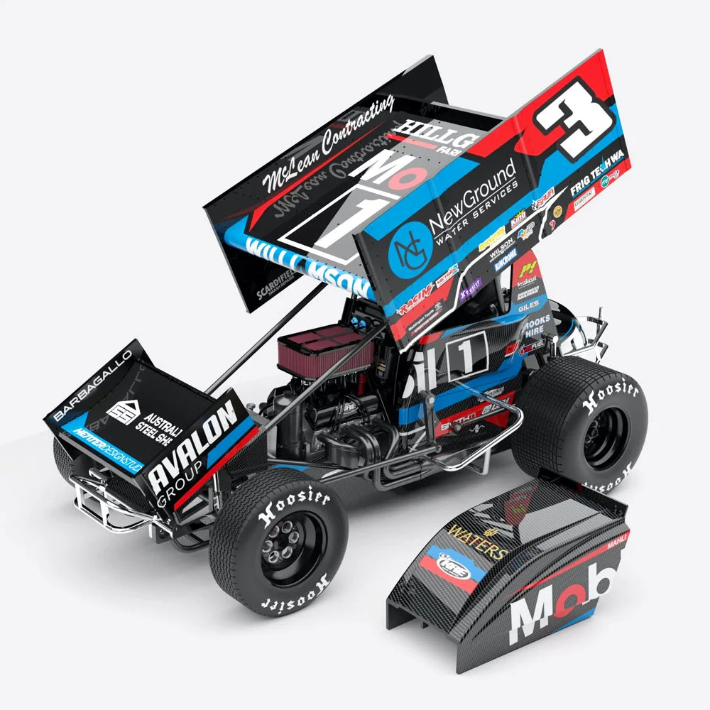 Authentic Collectables ACD18SC25F 1/18 Williamson Motorsport No.3 Sprintcar 2024 High Limits International Perth - Image 4