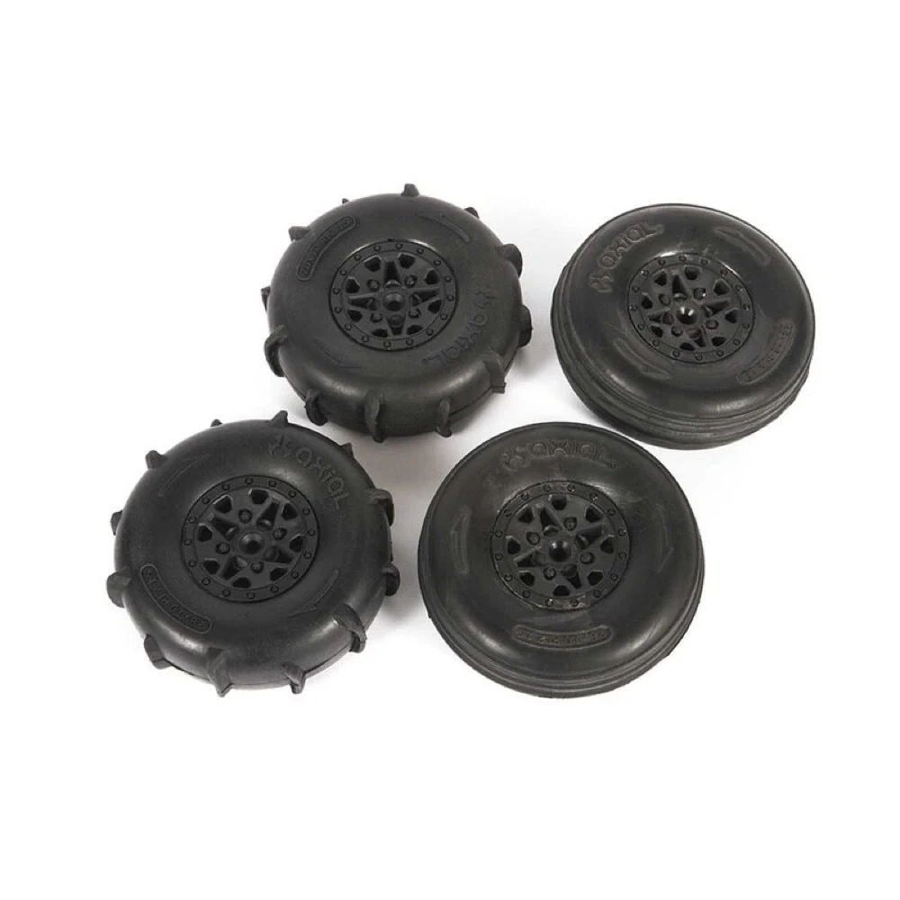 Axial AXI41000 ST28 Front Rear Rear Paddle Tyre and Wheel Set Yeti Can Am
