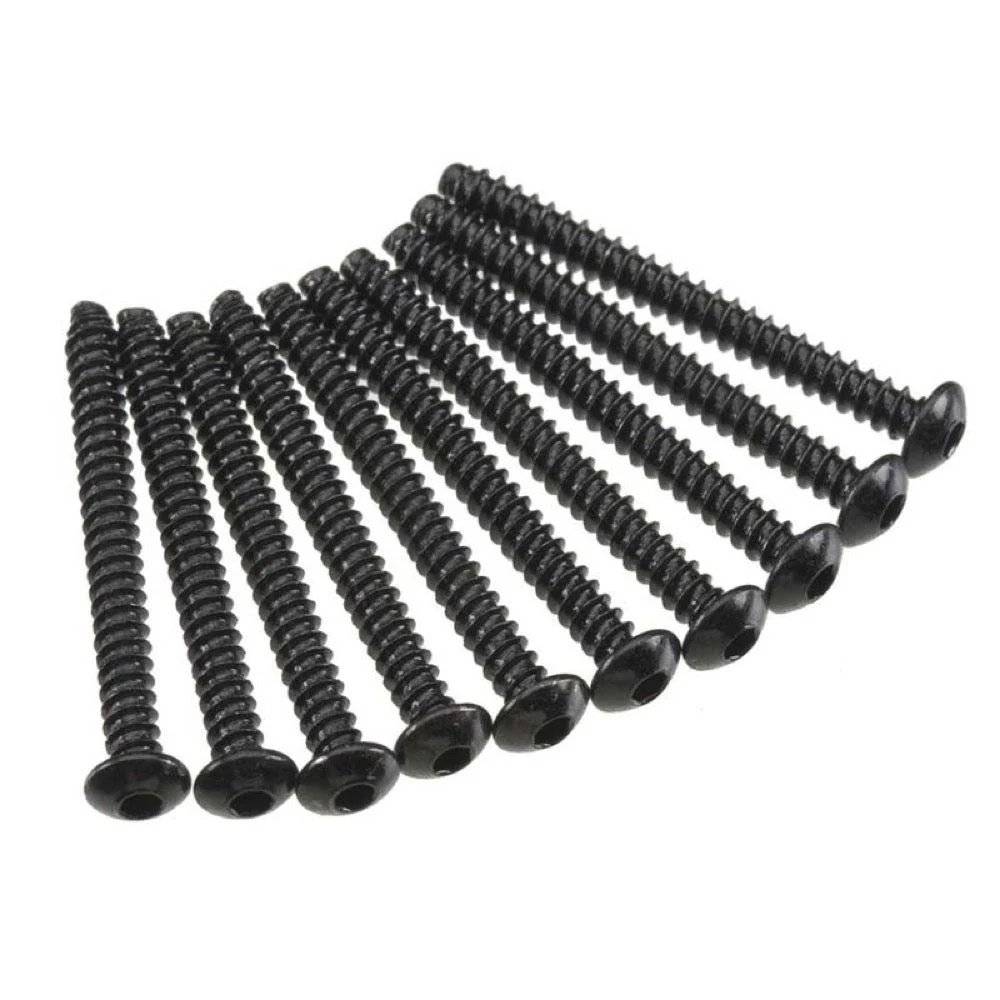 Axial AXIC0125 Hex Tap Button Head Screw M3x30mm Black (10) AXA441