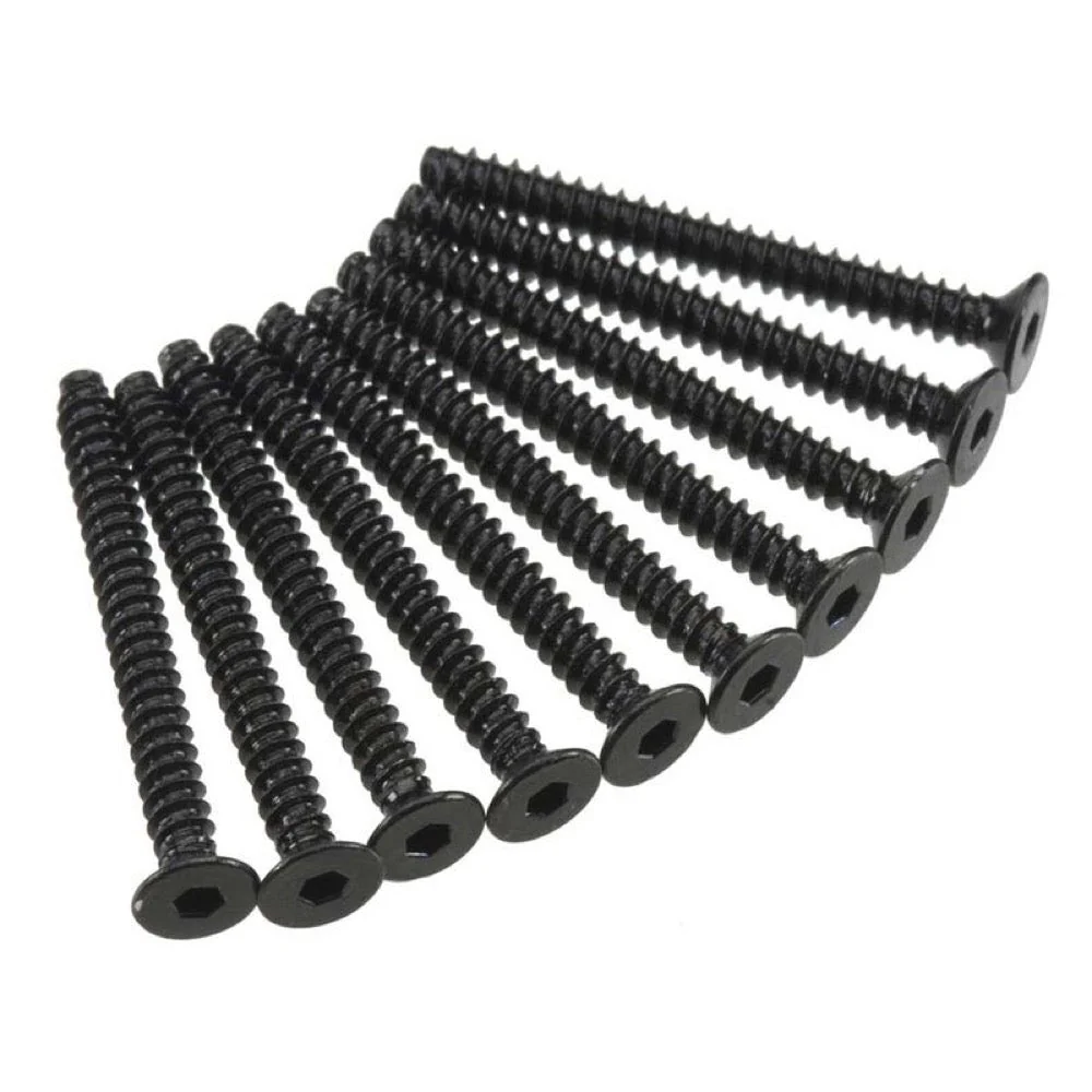 Axial AXIC0132 Hex Socket Tap Flat Head Screw M3x30mm Black (10) AXA471