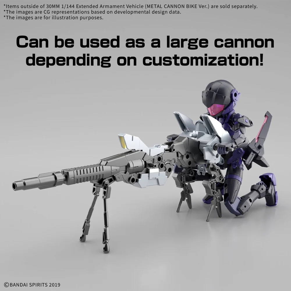 Bandai 5068352 30MM 1/144 Extended Armament Vehicle (Metal Cannon Bike Ver.) - Image 15