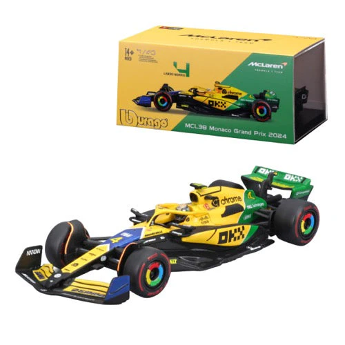 Bburago 01895 1/43 2024 McLaren F1 Senna Livery Driver No.4 Norris with Helmet - Image 5