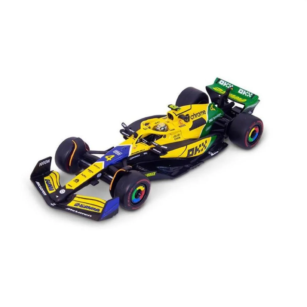 Bburago 01896 1/43 2024 McLaren F1 Senna Livery Driver No.81 Piastri with Helmet