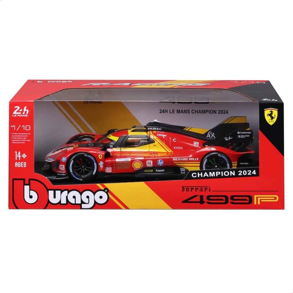 Bburago 16303 1/18 2024 Ferrari 499P Le Mans Hypercar WEC 24 hour Champion No.50 - Image 6