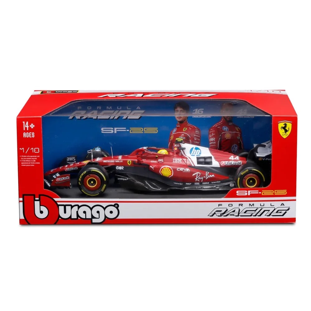 Bburago 16816H 1/18 Ferrari SF-25 No.44 Lewis Hamilton - Image 6