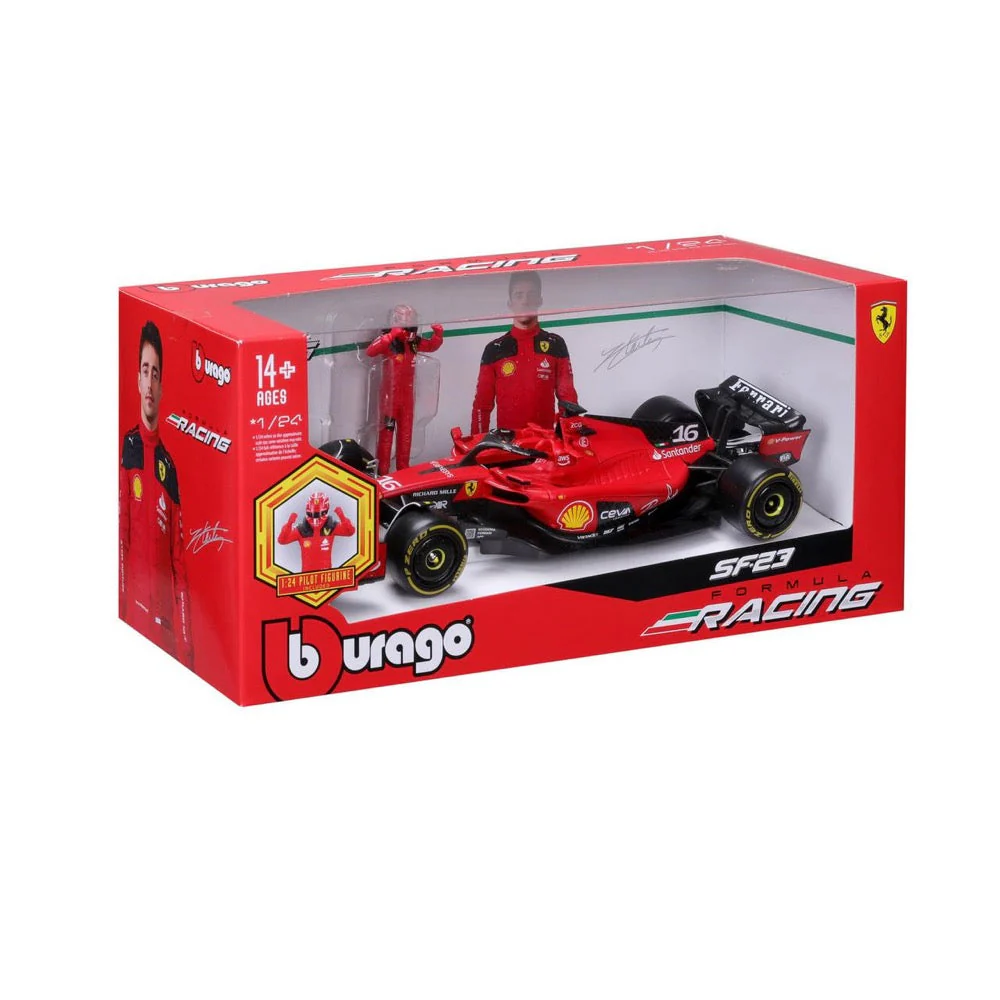 Bburago 26809 1/24 2023 Ferrari SF23 with Leclerc Driver Figurine No.16 - Image 14