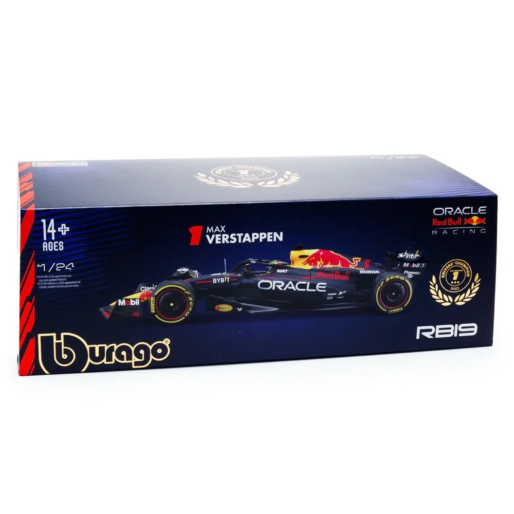 Bburago 28030V 1/24 2023 F1 Red Bull Racing RB-19 No.1 Verstappen Champion in Showcase - Image 7