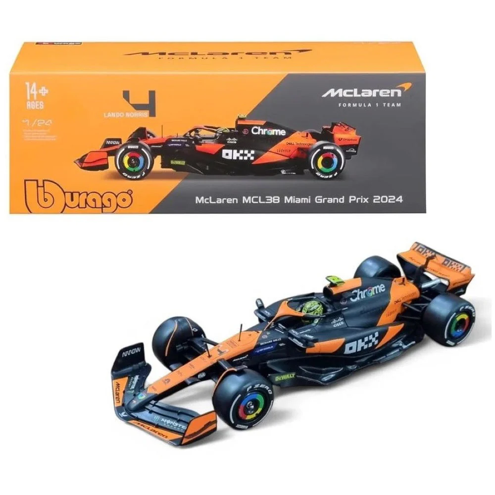 Bburago 28033N 1/24 2024 F-1 McLaren MCL38 No.4 Norris in Showcase - Image 7
