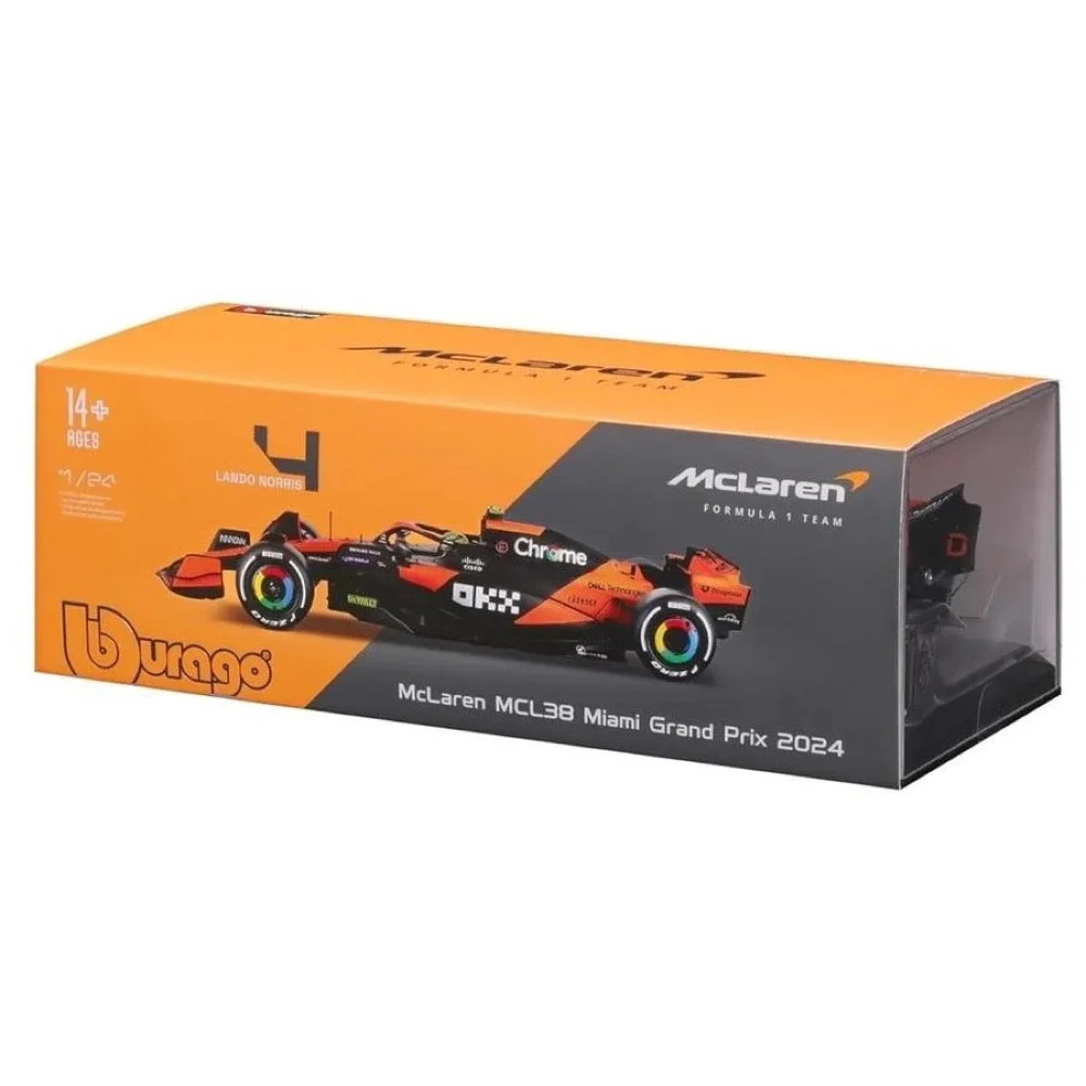 Bburago 28033N 1/24 2024 F-1 McLaren MCL38 No.4 Norris in Showcase - Image 9