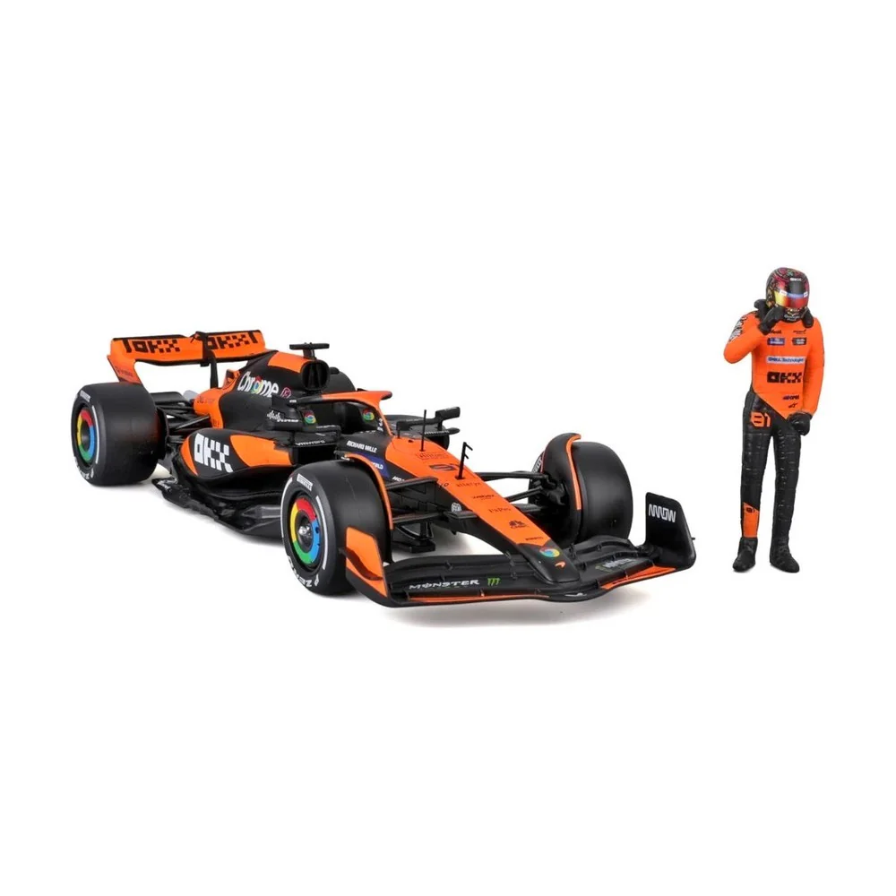Bburago 28040P 1/24 McLaren MCL38 2024 No.81 Oscar Piastri with Figure - Image 2