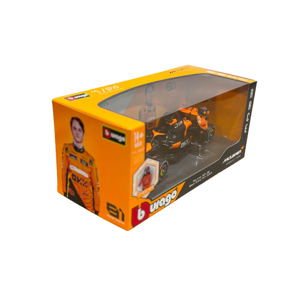 Bburago 28040P 1/24 McLaren MCL38 2024 No.81 Oscar Piastri with Figure - Image 9