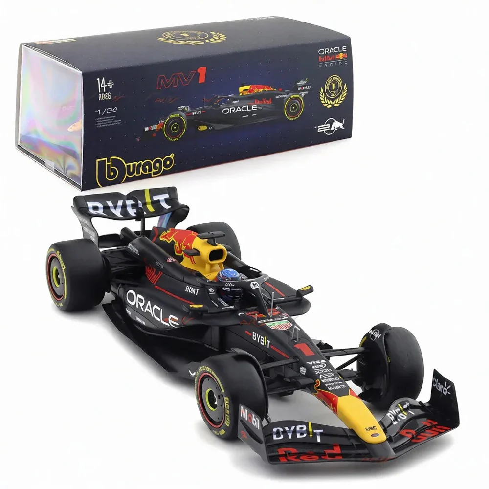 Bburago 28056V 1/24 Red Bull RB20 No.1 Max Verstappen with Helmet and Showcase