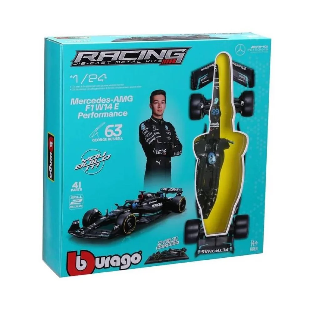 Bburago 28503R 1/24 2023 Racing Model Kit F-1 Mercedes-AMG W14 No.63 Russell with Helmet - Image 5