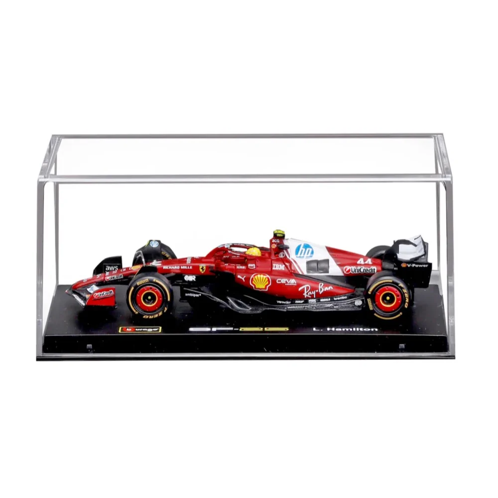 Bburago 36852H 1/43 Ferrari SF-25 No.44 Lewis Hamilton with Helmet and Showcase - Image 6