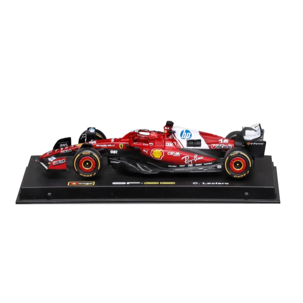 Bburago 36852L 1/43 Ferrari  SF-25 No.16 Charles Leclerc with Helmet and Showcase - Image 3