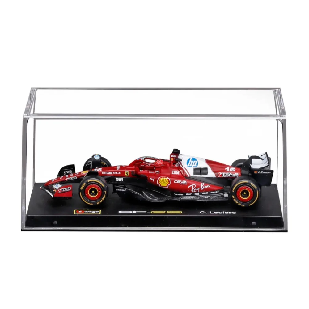 Bburago 36852L 1/43 Ferrari  SF-25 No.16 Charles Leclerc with Helmet and Showcase - Image 4
