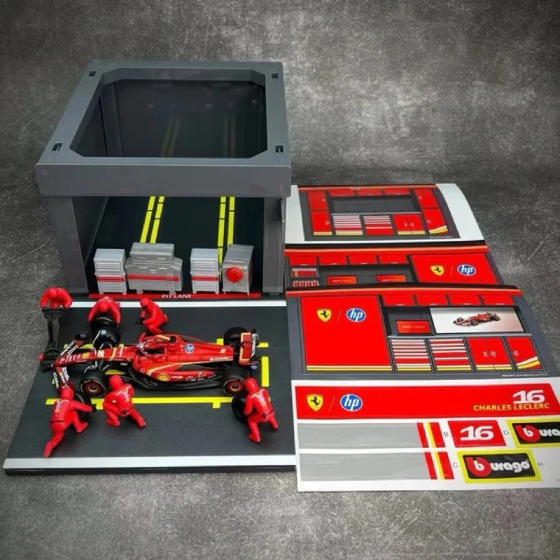 Bburago 36862 1/43 2024 Ferrari No.16 Charles Leclerc Pit Pass Competition Set - Image 21