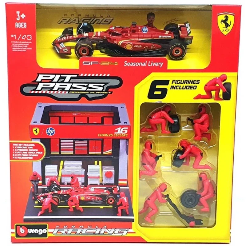 Bburago 36862 1/43 2024 Ferrari No.16 Charles Leclerc Pit Pass Competition Set - Image 22