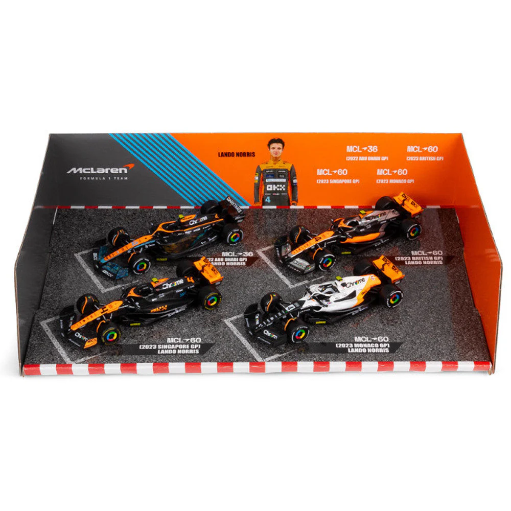 Bburago 38096 1/43 McLaren No.4 Norris 4 piece Gift Pack - Image 3