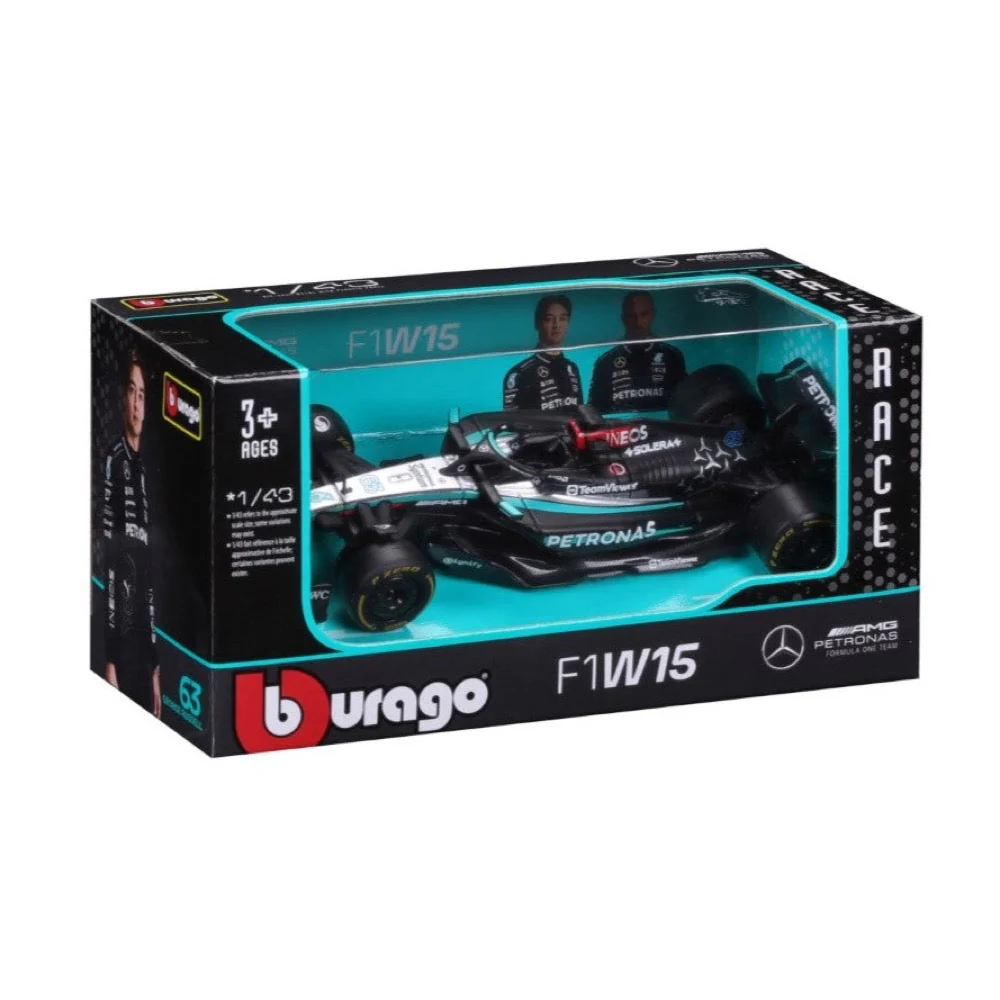 Bburago 38208R1/43 2024 F-1 Mercedes-AMG W15 No.63 Russell - Image 13