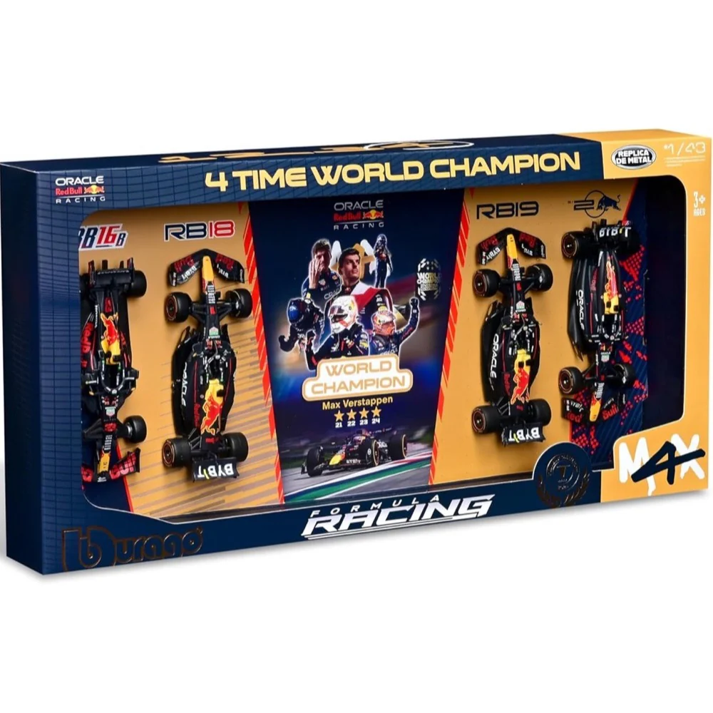 Bburago 38213 1/43 Verstappen No.1 Four World Championships 2021, 22, 23, 24 4 piece Gift Pack - Image 2