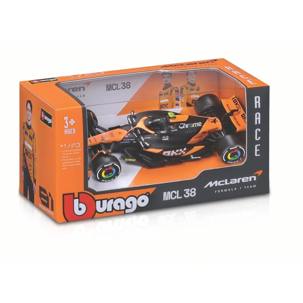 Bburago 38215N 1/43 2024 F-1 McLaren MCL 38 No.4 Norris with Helmet - Image 2