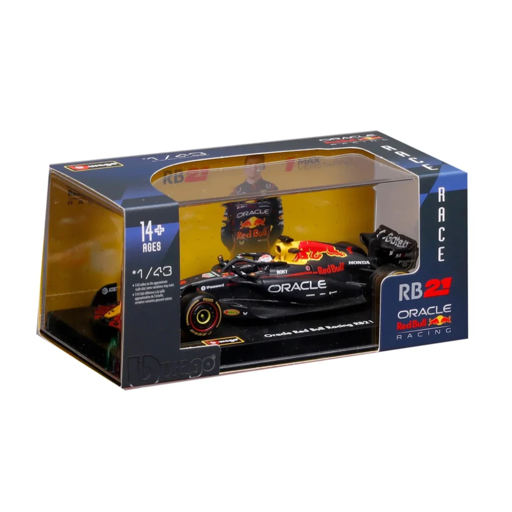 Bburago 38234V 1/43 RedBull  Racing RB21 No.1 Max Verstappen with Helmet and Showcase - Image 6