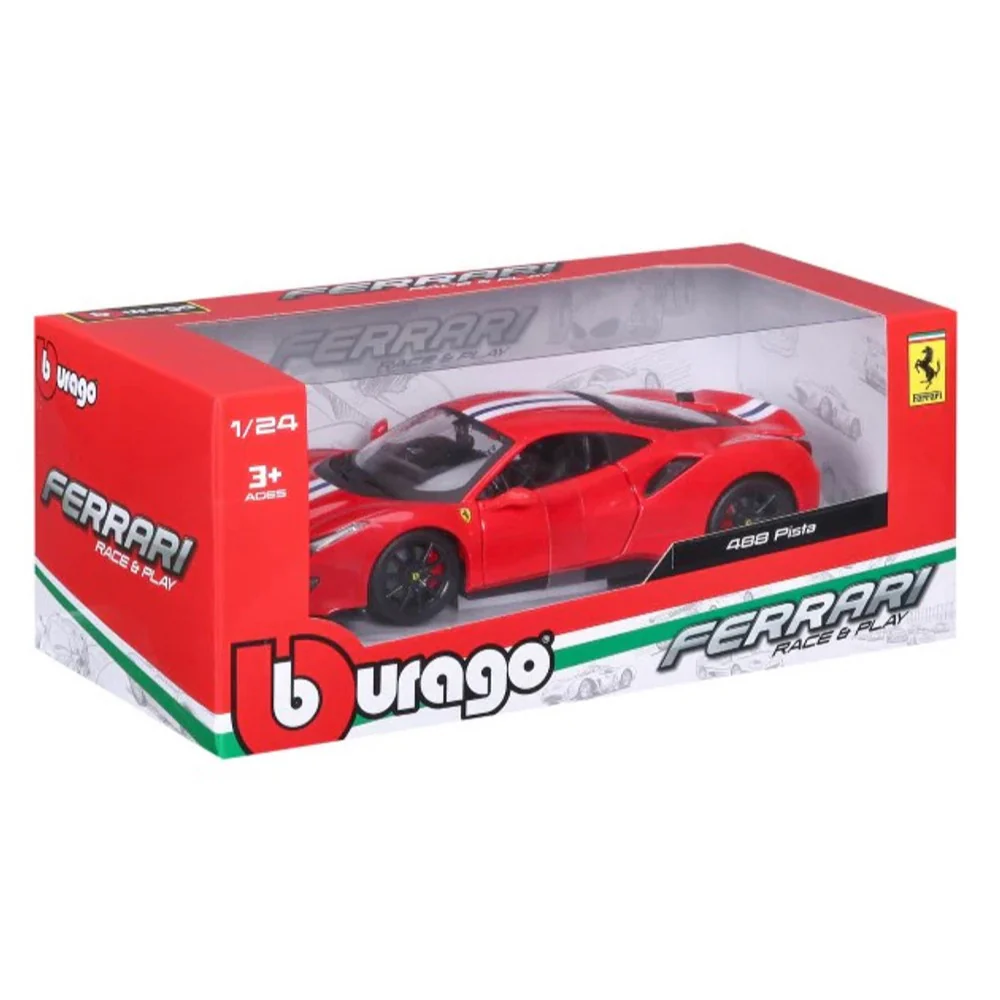 Bburago BUR-26026RED 1/24 2018 Ferrari 488 Pista Racing Red - Image 10