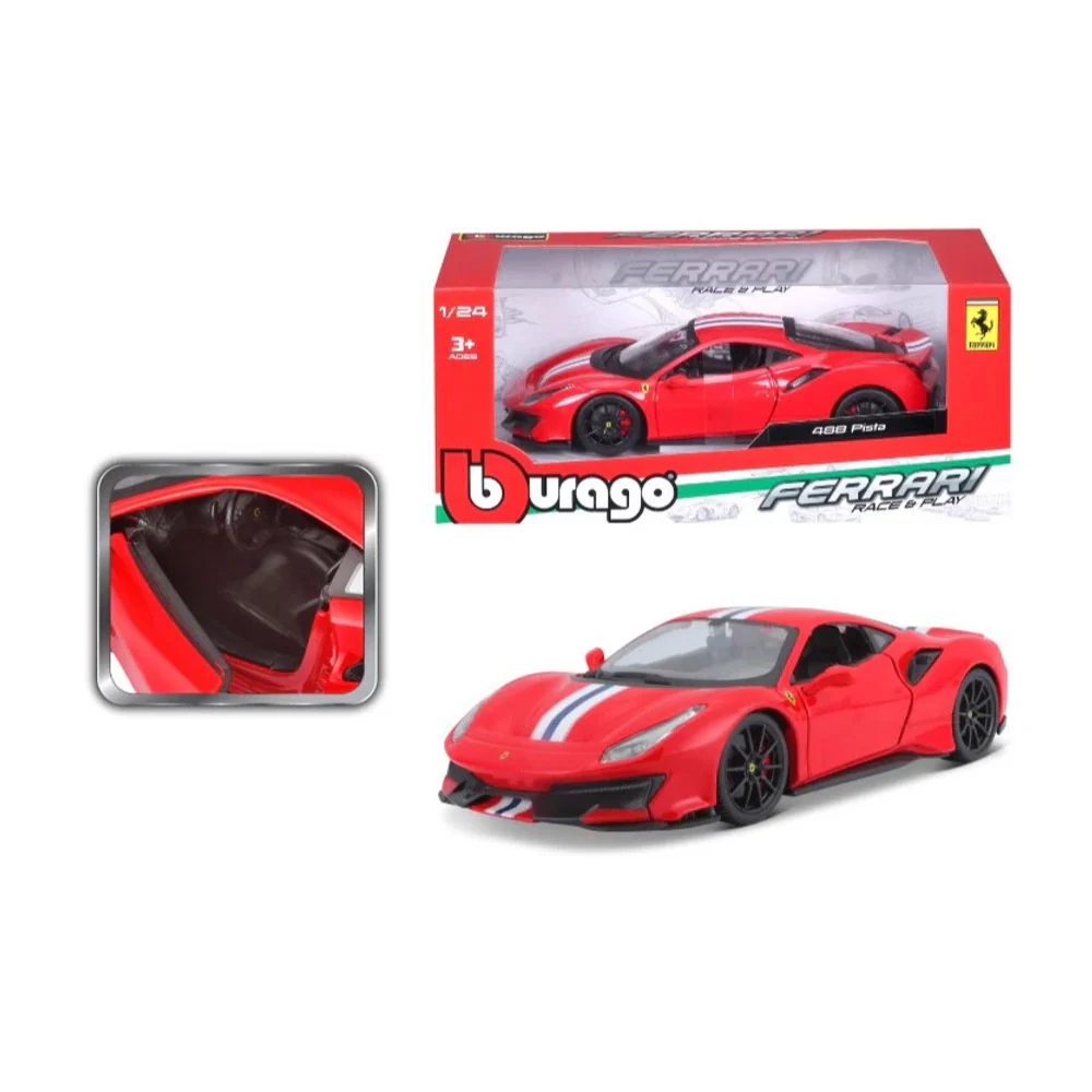 Bburago BUR-26026RED 1/24 2018 Ferrari 488 Pista Racing Red - Image 9