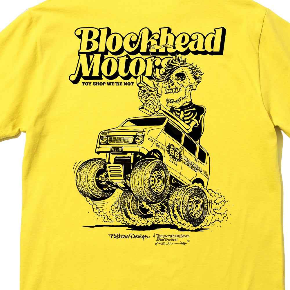Blockhead Motors 7Stars Design X Blockhead Motors 3rd Anniversary T-Shirt Yellow L - Image 3