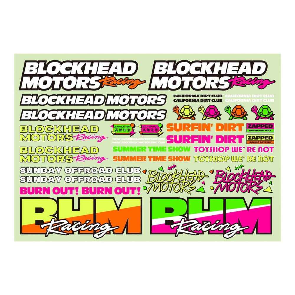 Blockhead Motors 90'S Fluorescent Decal Sheet