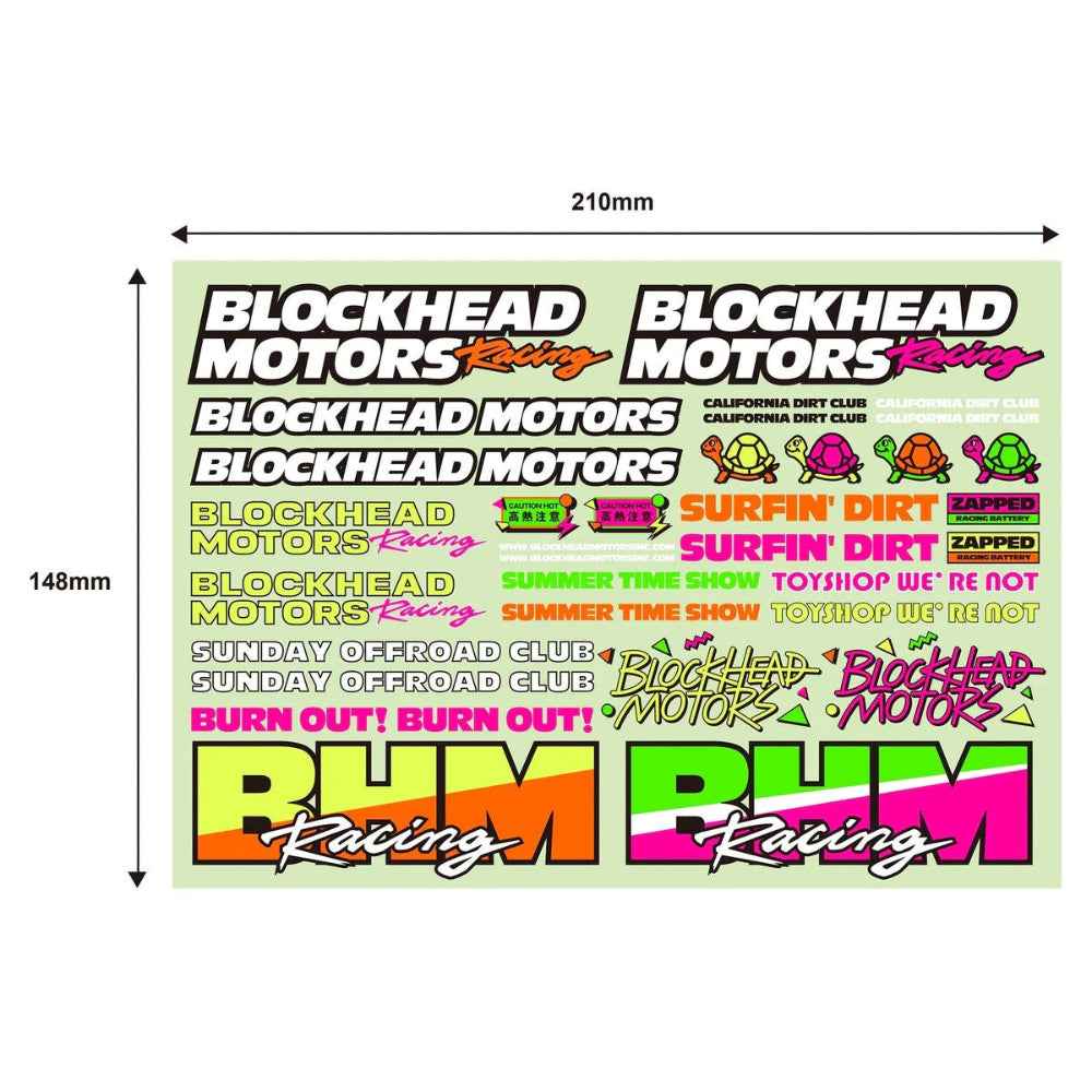 Blockhead Motors 90'S Fluorescent Decal Sheet - Image 2