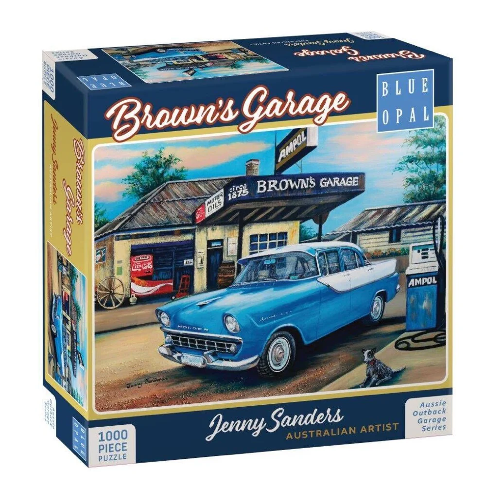 Blue Opal 02302 Jenny Sanders Brown's Garage 1000pc Jigsaw Puzzle