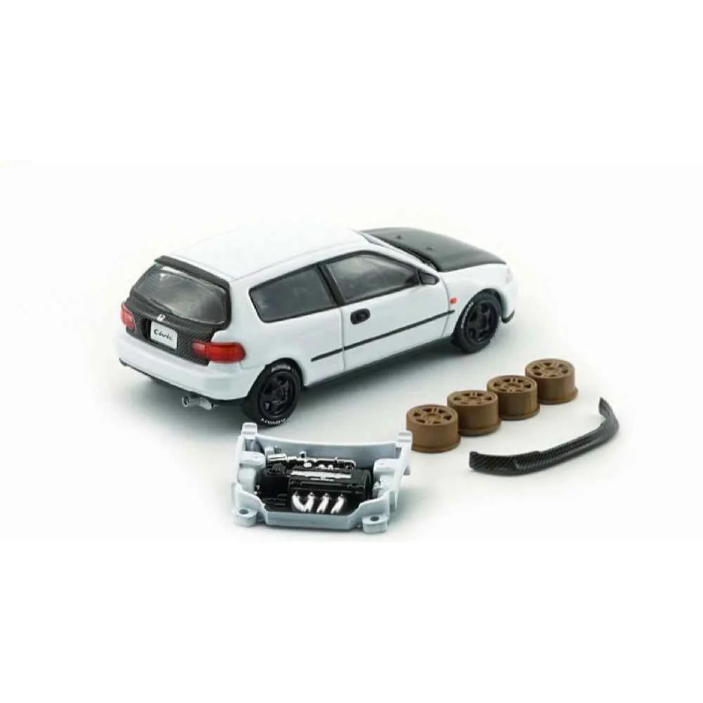 BM Creation 64B0484 1/64 Honda EG6-White Carbon Bonnet (RHD) - Image 2