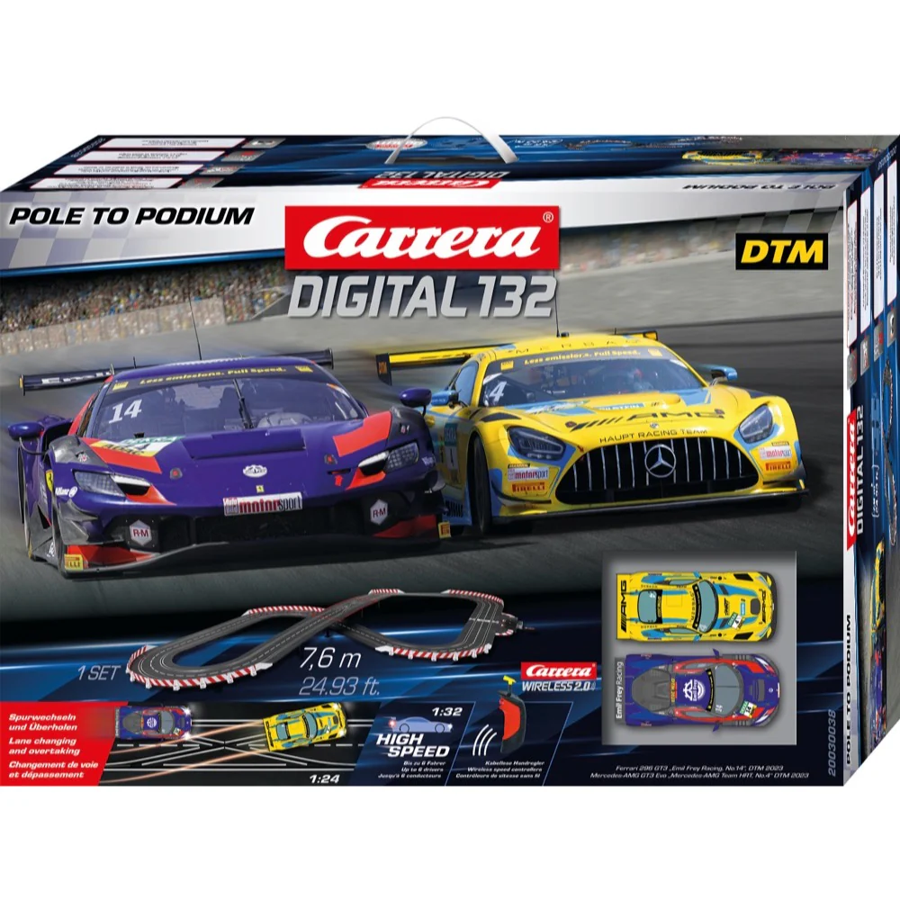 Carrera 30038 Pole to Podium Digital 132 Slot Car Set with Wireless 2.0 Controllers