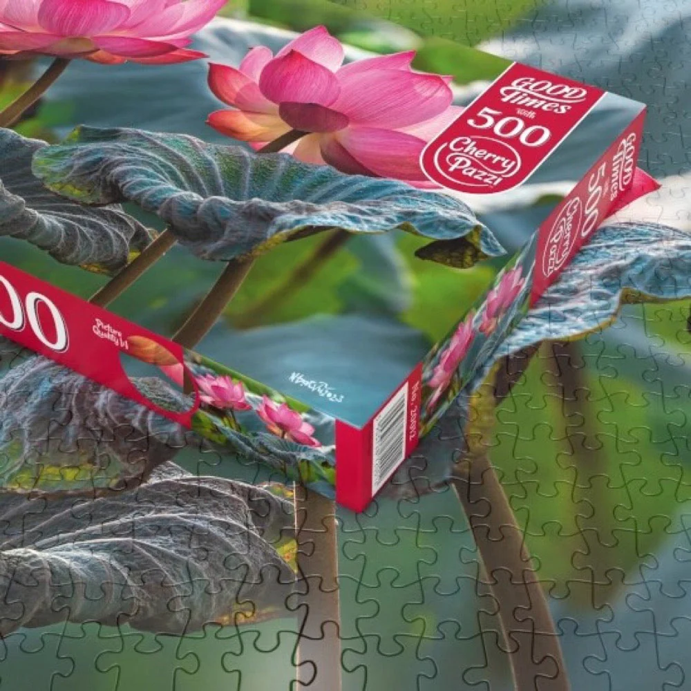 Cherry Pazzi 20012 Pink Lotus Flowers 500pc Jigsaw Puzzle - Image 3