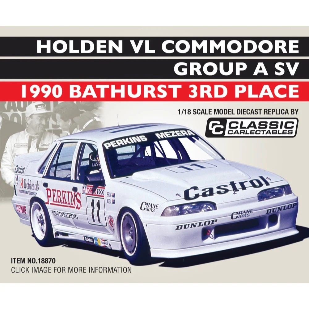Classic Carlectables 18870 1/18 Holden VL Commodore Group A SV 1990 Bathurst 3rd Place - Image 2