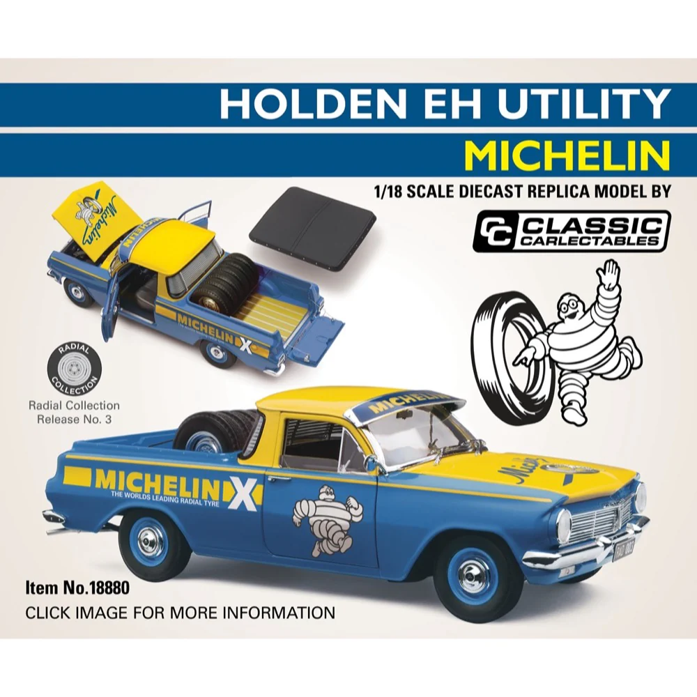 Classic Carlectables 18880 1/18 Holden EH Utility Radial Collection No. 03 Michelin - Image 2