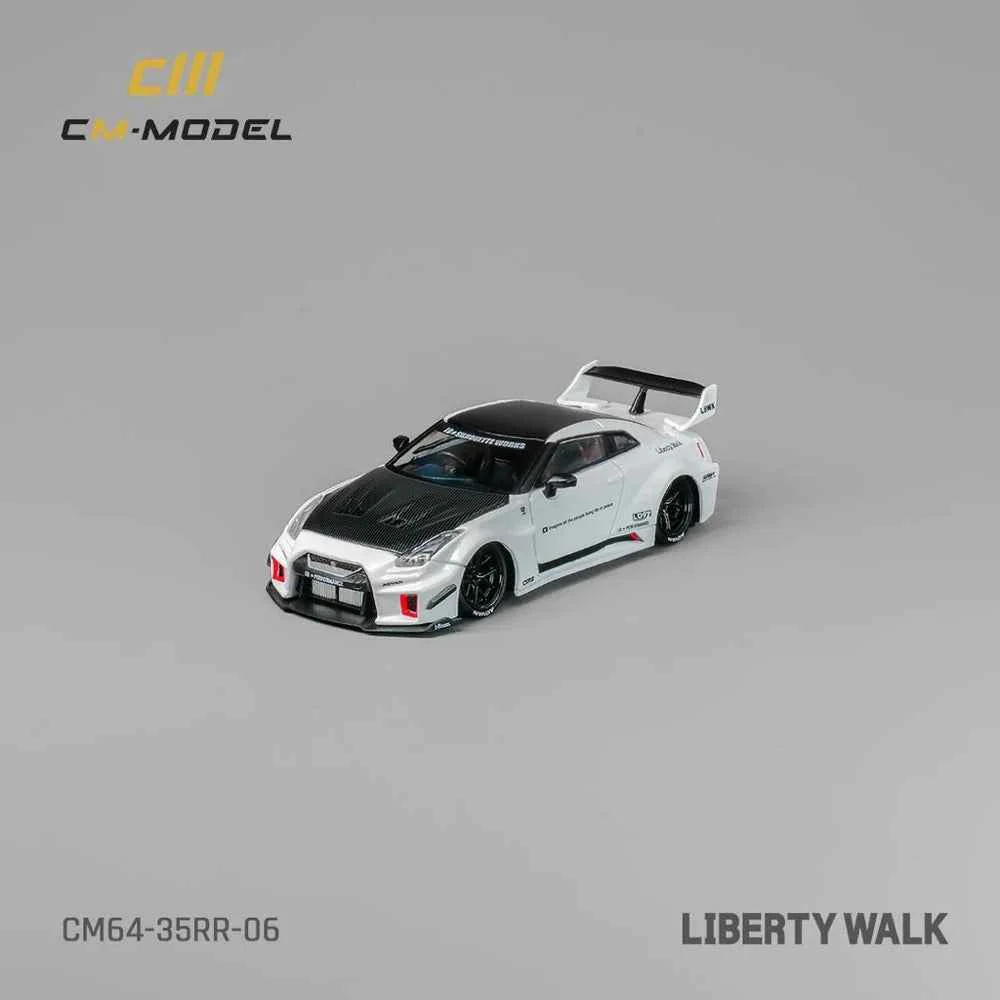 CM Model 64-35GTRR-06 1/64 LB-Silhouette Works GT Nissan 35GT-RR White And Black Carbon - Image 9