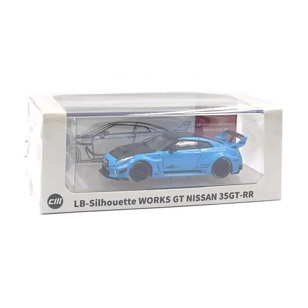 CM Model 64-35RR-07 1/64 Nissan LBWK GT-R R35 Blue - Image 9